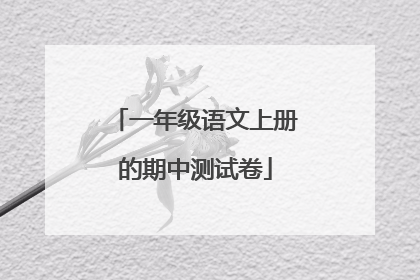 一年级语文上册的期中测试卷