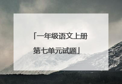 一年级语文上册第七单元试题