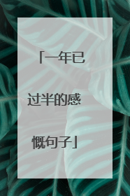 一年已过半的感慨句子