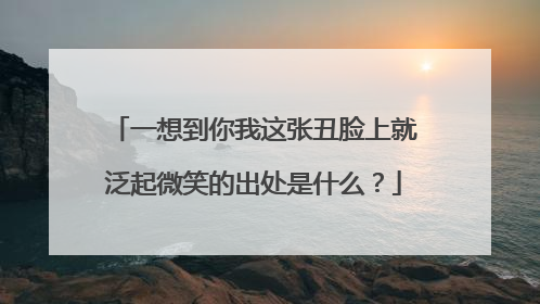 一想到你我这张丑脸上就泛起微笑的出处是什么?