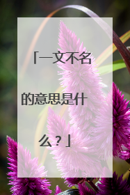 一文不名的意思是什么?