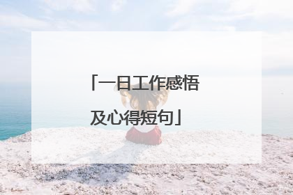 一日工作感悟及心得短句