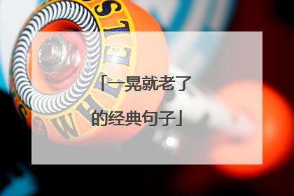 一晃就老了的经典句子