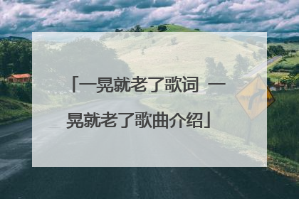 一晃就老了歌词 一晃就老了歌曲介绍