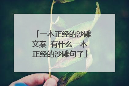 一本正经的沙雕文案 有什么一本正经的沙雕句子