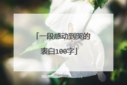 一段感动到哭的表白100字
