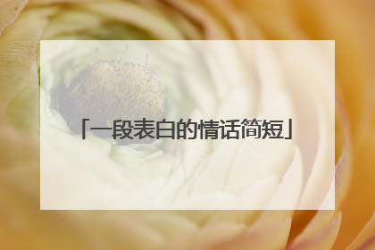 一段表白的情话简短