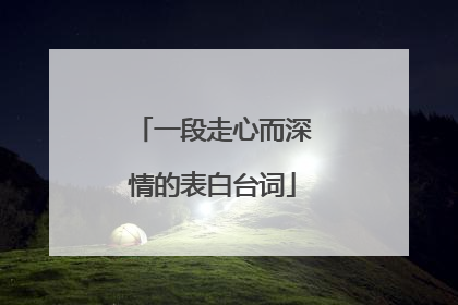 一段走心而深情的表白台词