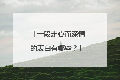 一段走心而深情的表白有哪些?
