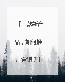 一款新产品,如何推广营销?