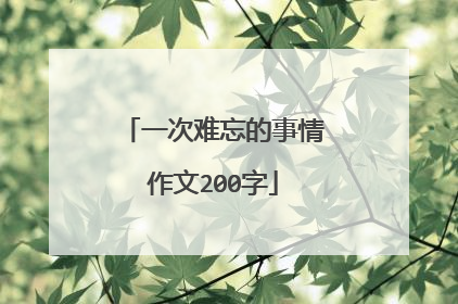 一次难忘的事情作文200字