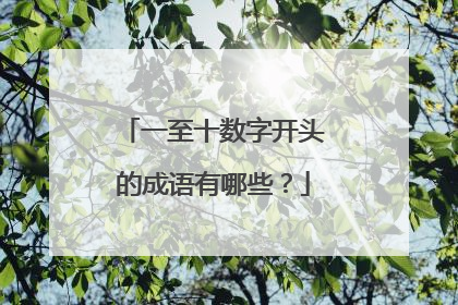 一至十数字开头的成语有哪些？