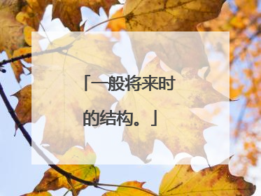 一般将来时的结构。