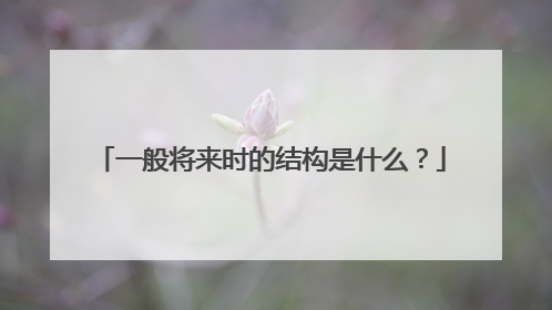 一般将来时的结构是什么？