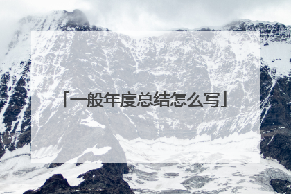 一般年度总结怎么写