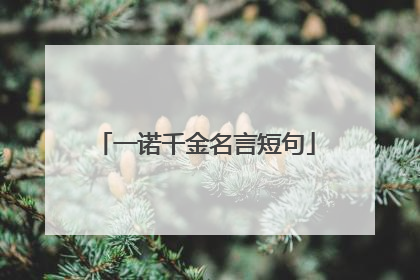 一诺千金名言短句