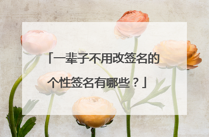 一辈子不用改签名的个性签名有哪些？