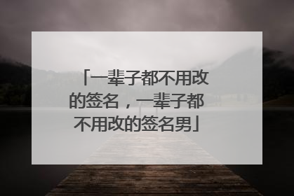 一辈子都不用改的签名,一辈子都不用改的签名男