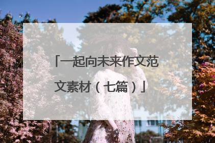 一起向未来作文范文素材（七篇）