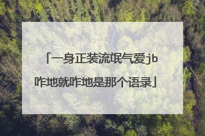 一身正装流氓气爱jb咋地就咋地是那个语录