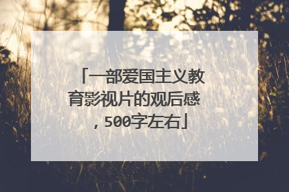一部爱国主义教育影视片的观后感，500字左右