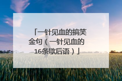 一针见血的搞笑金句(一针见血的16条歇后语)