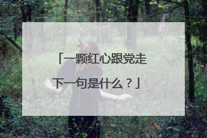一颗红心跟党走下一句是什么？