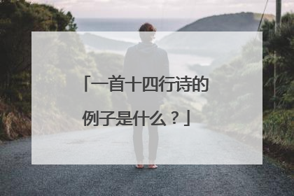 一首十四行诗的例子是什么？