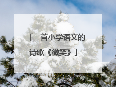 一首小学语文的诗歌《微笑》