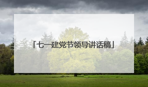 七一建党节领导讲话稿
