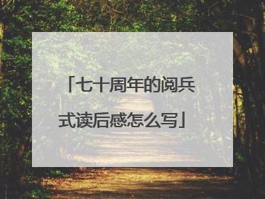七十周年的阅兵式读后感怎么写