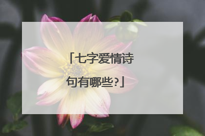 七字爱情诗句有哪些?
