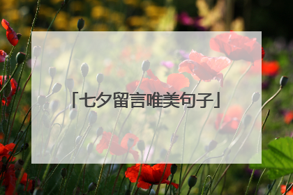 七夕留言唯美句子
