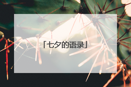 七夕的语录