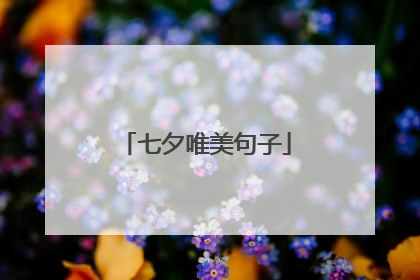 七夕唯美句子