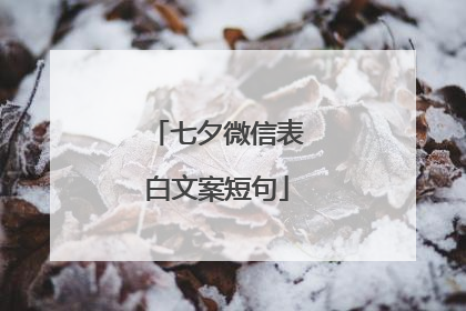 七夕微信表白文案短句