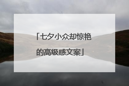 七夕小众却惊艳的高级感文案