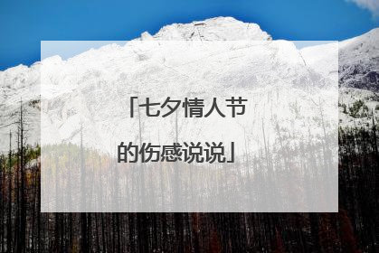 七夕情人节的伤感说说