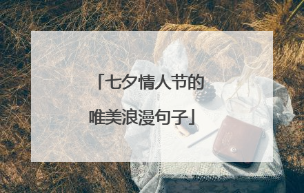 七夕情人节的唯美浪漫句子
