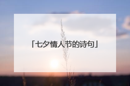 七夕情人节的诗句