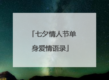 七夕情人节单身爱情语录