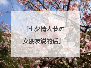七夕情人节对女朋友说的话