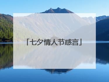 七夕情人节感言