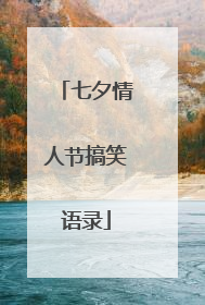 七夕情人节搞笑语录