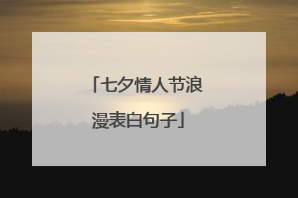 七夕情人节浪漫表白句子
