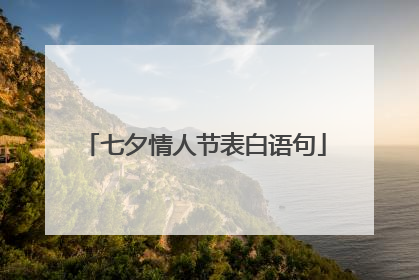 七夕情人节表白语句