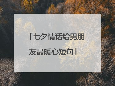 七夕情话给男朋友最暖心短句