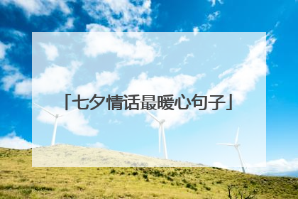 七夕情话最暖心句子