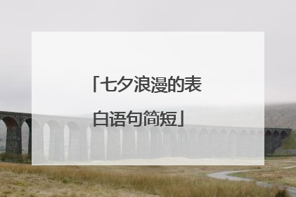 七夕浪漫的表白语句简短