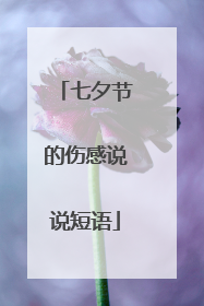 七夕节的伤感说说短语